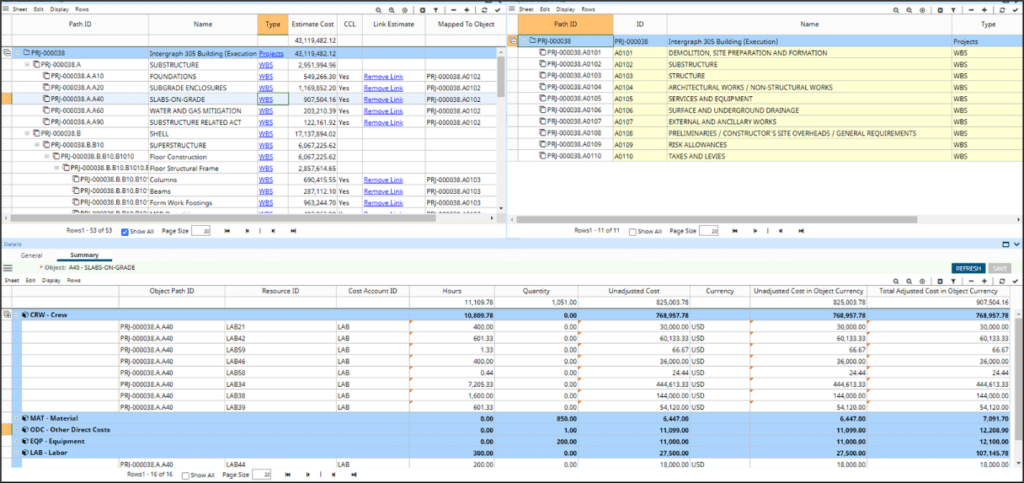 Mapping Project Estimates to Budget in EcoSys
